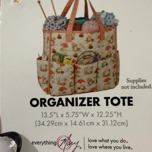 Everything Mary “Gnomes & Mushrooms” Tote Organizer (New With Tags) - Picture 7 of 7